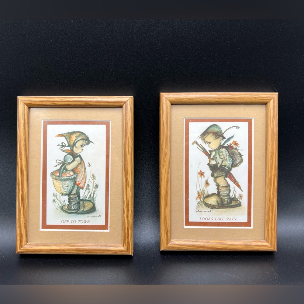 Set of 2 Framed Vintage Hummel Lithographs